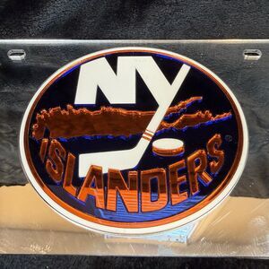 New York Islanders Hockey License Plate NHL Mirrored Reflective Embossed